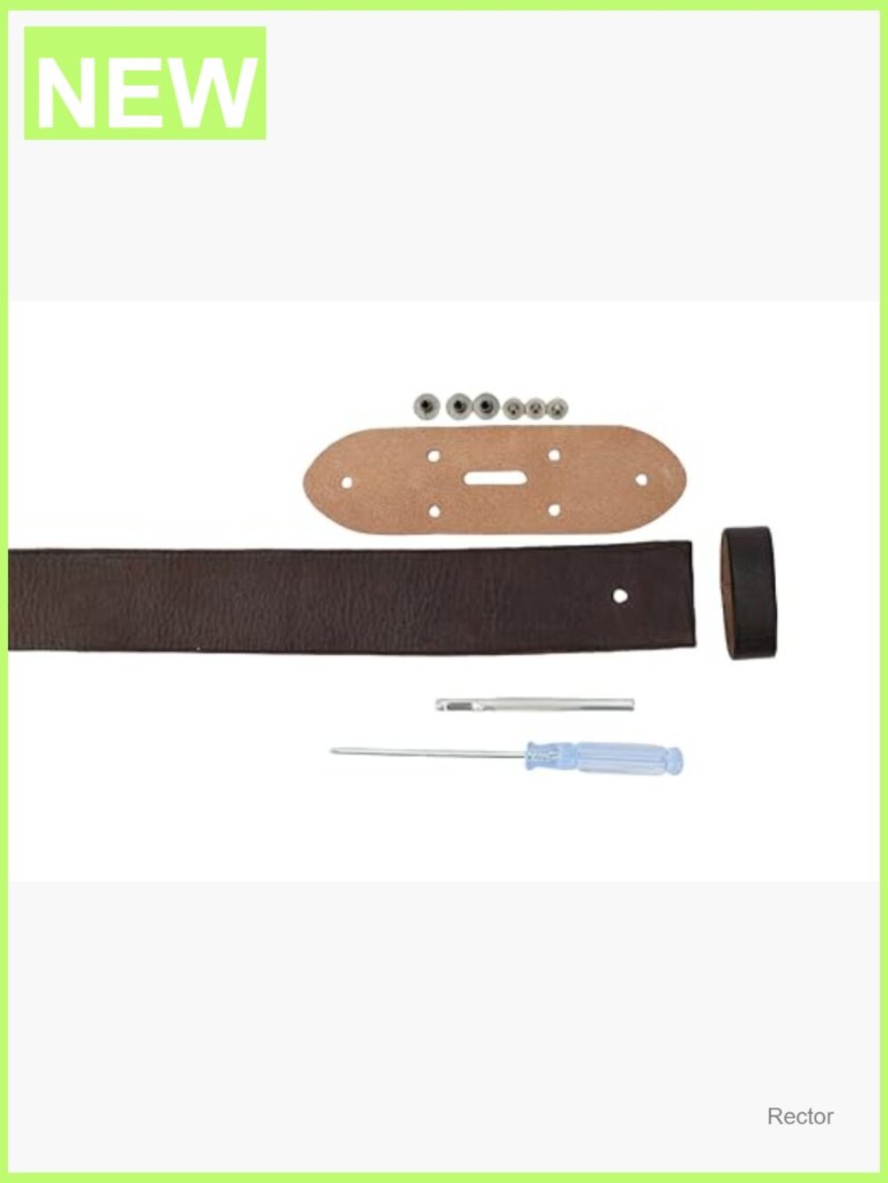 Men's Vintage Full Grain Leather Belt Snap-On Strap 1.5" - Picture 6 of 7